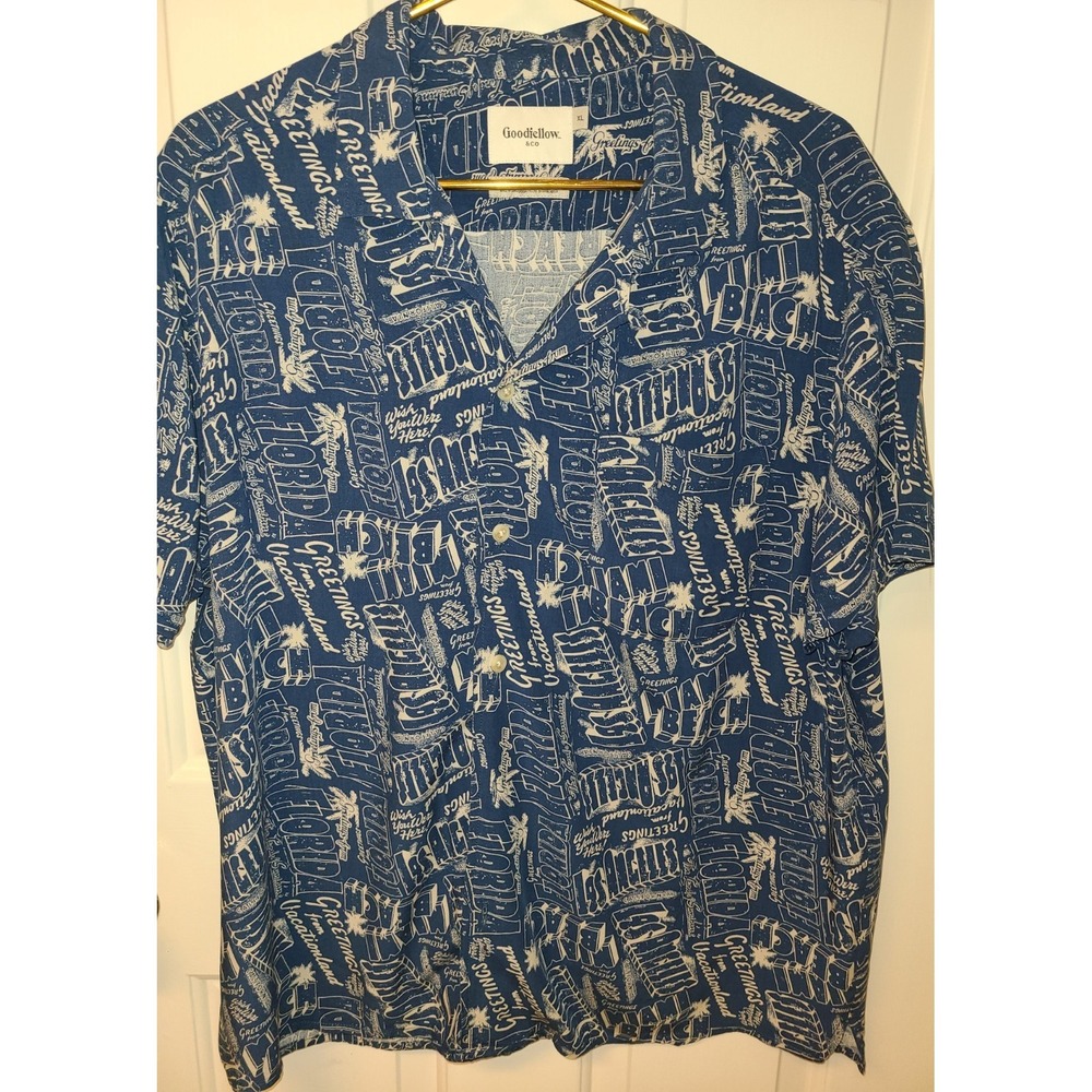Goodfellow & Co Men's Blue Size Large Vacation Shirt Soft and Ready to Relax